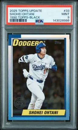 2025 #33 Shohei Ohtani PSA 9 Topps Update 1990 Topps Baseball
