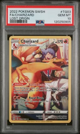 2022 #TG03 Full Art/Charizard PSA 10 Sword & Shield Lost Origin