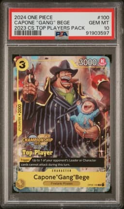 2024 #100 Capone "Gang" Bege PSA 10 One Piece Championship 2023 Top Players Pack