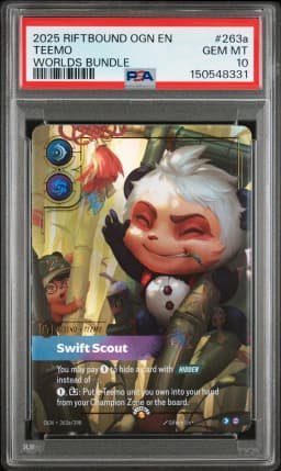 2025 #263a Teemo - Swift Scout PSA 10 Riftbound: League of Legends Ogn-Origins