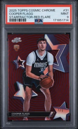 2025 #31 Cooper Flagg PSA 9 Topps Cosmic Chrome Starfractor
