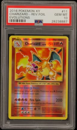 2016 #11 Charizard-Reverse Foil PSA 10 XY Evolutions