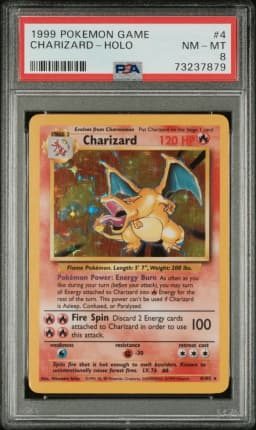 1999 #4 Charizard-Holo PSA 8 Game