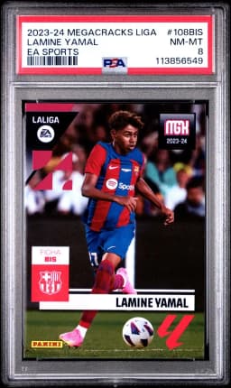 2023 #108BIS Lamine Yamal PSA 8 Panini Megacracks Laliga EA Sports