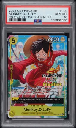 2025 #109 Monkey D. Luffy PSA 10 One Piece Championship 25-26 Top Player Pack