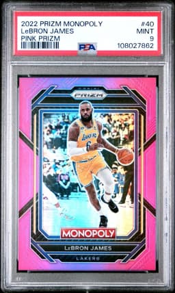2022 #40 LeBron James PSA 9 Panini Prizm Monopoly