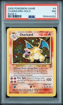 2000 #4 Charizard-Holo PSA 7 Game Base II