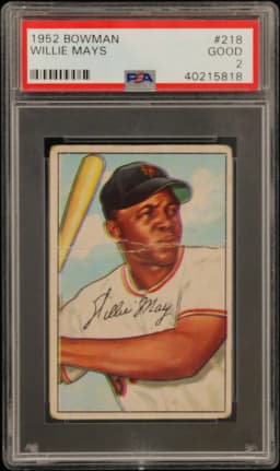 1952 #218 Willie Mays PSA 2 Bowman