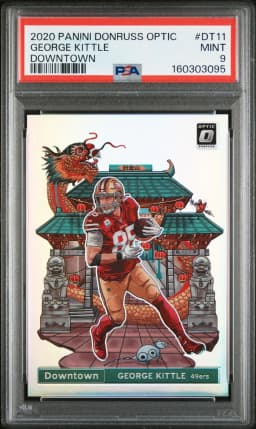 2020 #DT11 George Kittle PSA 9 Panini Donruss Optic Downtown