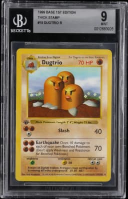 1999 #19 Dugtrio R/(Thick Stamp) BGS 9 Base 1st Edition