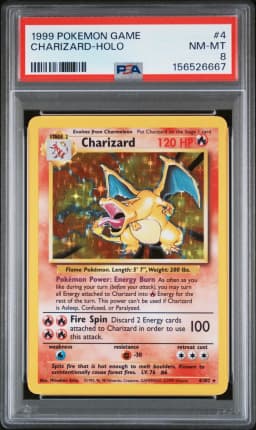 1999 #4 Charizard-Holo PSA 8 Game