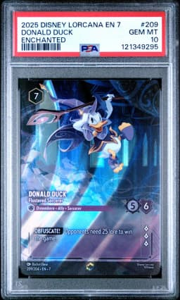 2025 #209 Donald Duck - Flustered Sorcerer PSA 10 Disney Lorcana EN 7-Archazia's Island