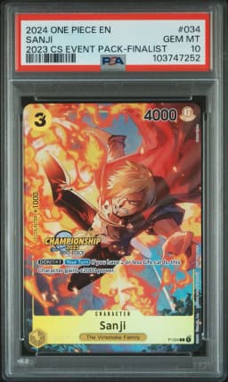 2024 #034 Sanji PSA 10 One Piece Championship 2023 Event Pack