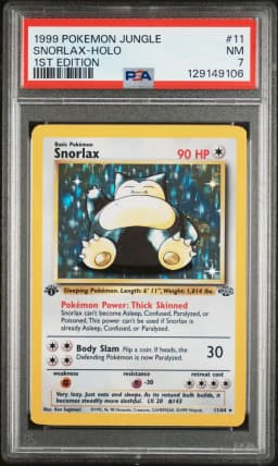 1999 #11 Snorlax-Holo 1st Edition PSA 7 Jungle