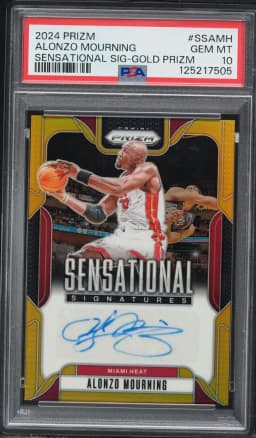 2024 #SSAMH Alonzo Mourning PSA 10 Panini Prizm Sensational Signatures Basketball