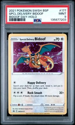 2021 #177 Special Delivery Bidoof-Holo PSA 9 Swsh Black Star Promo
