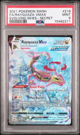 2021 #218 Full Art/Rayquaza Vmax PSA 9 Sword & Shield Evolving Skies