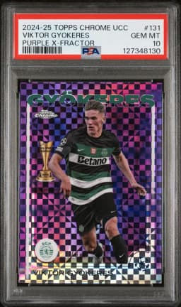 2024 #131 Viktor Gyokeres PSA 10 Topps Chrome UEFA Club Competitions