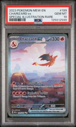 2023 #199 Charizard EX PSA 10 Mew EN-151