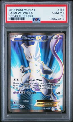2015 #157 Full Art/Mewtwo EX PSA 10 XY Breakthrough
