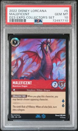 2022 #5 Maleficent - Monstrous Dragon PSA 10 Disney Lorcana Promo