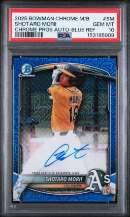 2025 #SM Shotaro Morii PSA 10 Bowman Chrome Mega Box Chrome Prospects Autographs