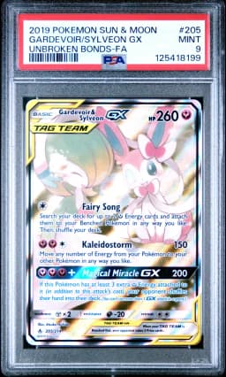 2019 #205 GARDEVOIR/SYLVEON GX PSA 9 Sun & Moon Unbroken Bonds