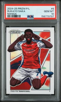 2024 #6 Bukayo Saka PSA 10 Panini Prizm Premier League Manga