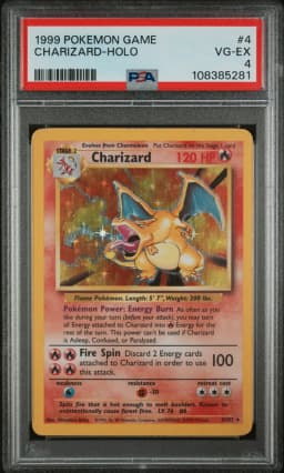 1999 #4 Charizard-Holo PSA 4 Game
