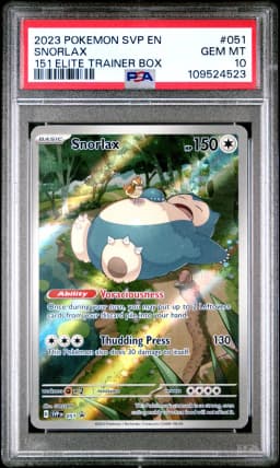 2023 #051 Snorlax PSA 10 Svp EN-SV Black Star Promo