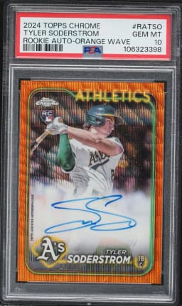 2024 #RATSO Tyler Soderstrom PSA 10 Topps Chrome Rookie Autographs Baseball
