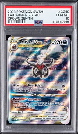 2023 #GG50 Full Art/Darkrai Vstar PSA 10 Sword and Shield Crown Zenith Pokemon