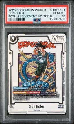 2025 #FB07-104 Son Goku PSA 10 Dragon Ball Super Card Game Fusion World 40th Anniversary Event Vol.2