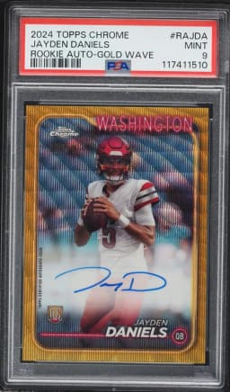 2024 #RAJDA Jayden Daniels PSA 9 Topps Chrome Rookie Autographs Variations Football
