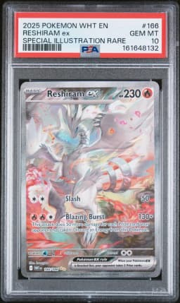 2025 #166 Reshiram EX PSA 10 Wht EN-White Flare