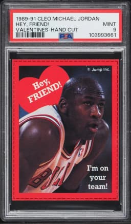 1989 Cleo Valentines Hey, Friend! Michael Jordan PSA 9 MINT
