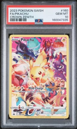 2023 #160 Full Art/Pikachu PSA 10 Sword and Shield Crown Zenith