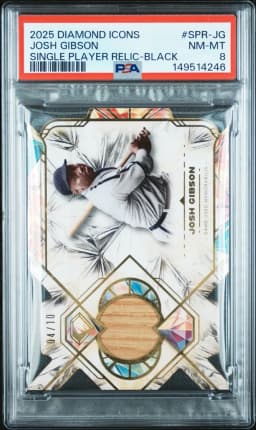 2025 #SPR-JG Josh Gibson PSA 8 Topps Diamond Icons Single Player Relics