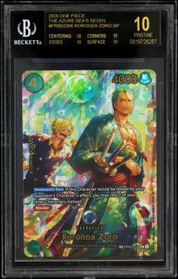 2026 #PRB02006 Roronoa Zoro SP BGS 10 One Piece Card Game The Azure Sea's Seven