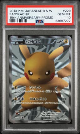 2013 #229 Full Art/Pikachu PSA 10 Japanese BW-P Promo