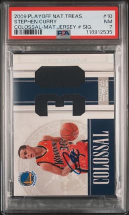 2009 #10 Stephen Curry PSA 7 Playoff National Treasures Colossal