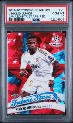 2019 #VJ Vinicius Junior PSA 10 Topps Chrome UEFA Champions League Sapphire Edition Future Stars