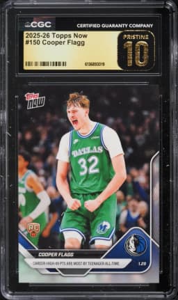 2025 Topps Now Cooper Flagg ROOKIE #150 CGC 10 PRISTINE