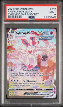 2021 #212 Full Art/Sylveon Vmax PSA 9 Sword & Shield Evolving Skies Pokemon