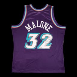 #NA Karl Malone Signed Autographed Utah Jazz Jersey - PSA AUTH, LOA