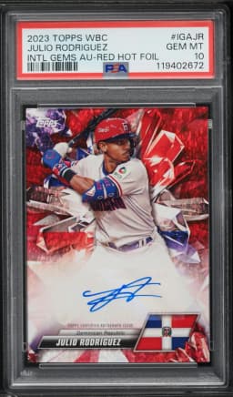 2023 #IGAJR Julio Rodriguez PSA 10 Topps World Baseball Classic International Gems Autographs Baseball