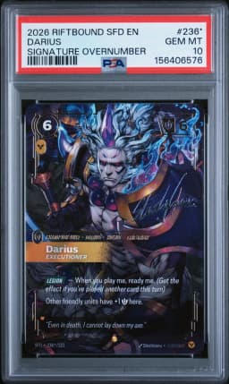 2026 #236* Darius - Executioner PSA 10 Riftbound: League of Legends Sfd-Spiritforged