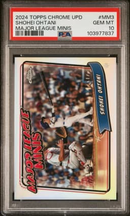 2024 #MM3 Shohei Ohtani PSA 10 Topps Chrome Update Major League Minis