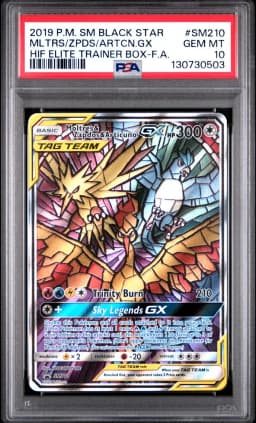 2019 #SM210 Full Art/Moltres & Zapdos & Articuno GX PSA 10 SM Black Star Promo