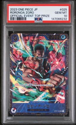2023 #25 Roronoa Zoro PSA 10 Official Event Top Prize One Piece Japanese Promos One Piece